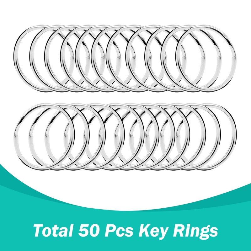 Segauin 100PCS Premium Swivel Snap Hooks with Key Rings Metal Lanyard Keychain Hooks Lobster Clasps for Key Jewelry DIY Crafts 1.38inches/35mm(50 Pcs Lanyard Snap Hooks+50 Pcs Key Rings) - Image 3